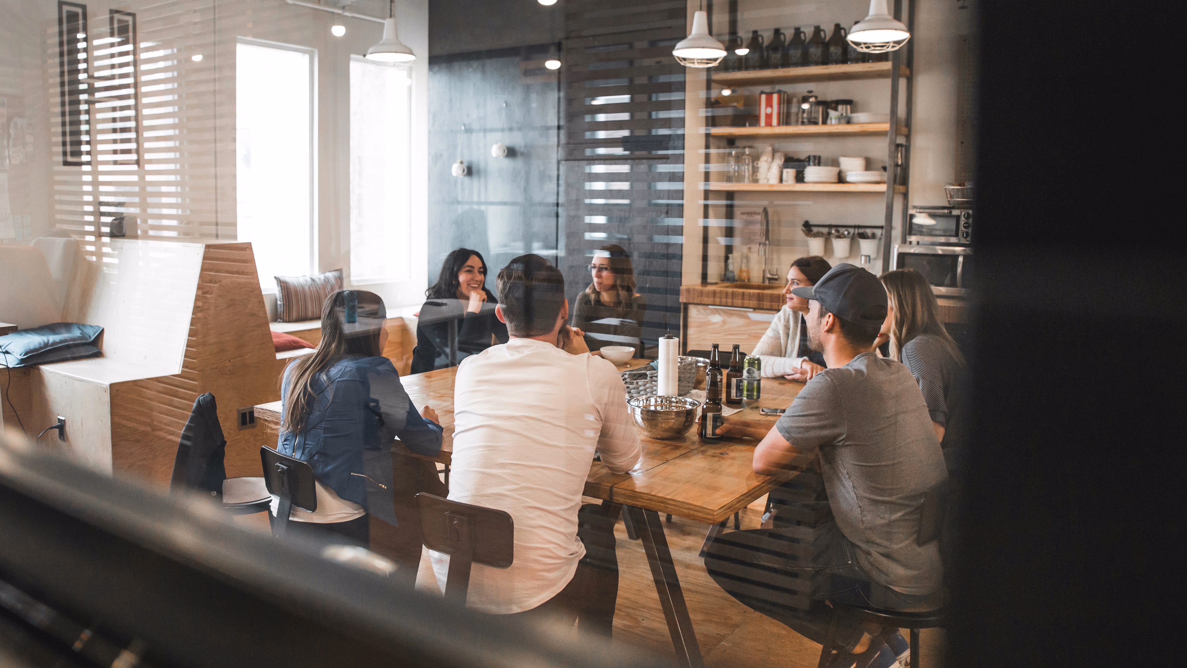 Professional workspace with collaborative environment